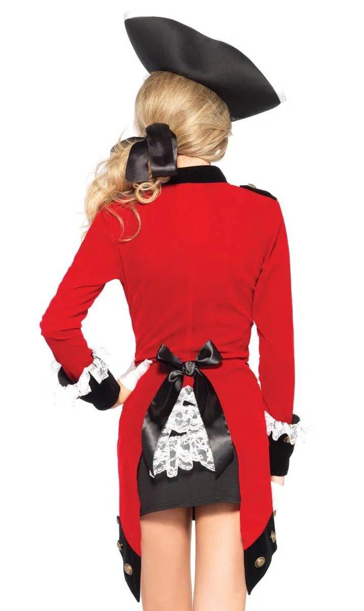 Rebel Red Coat Womens Colonial Fancy Dress Costume