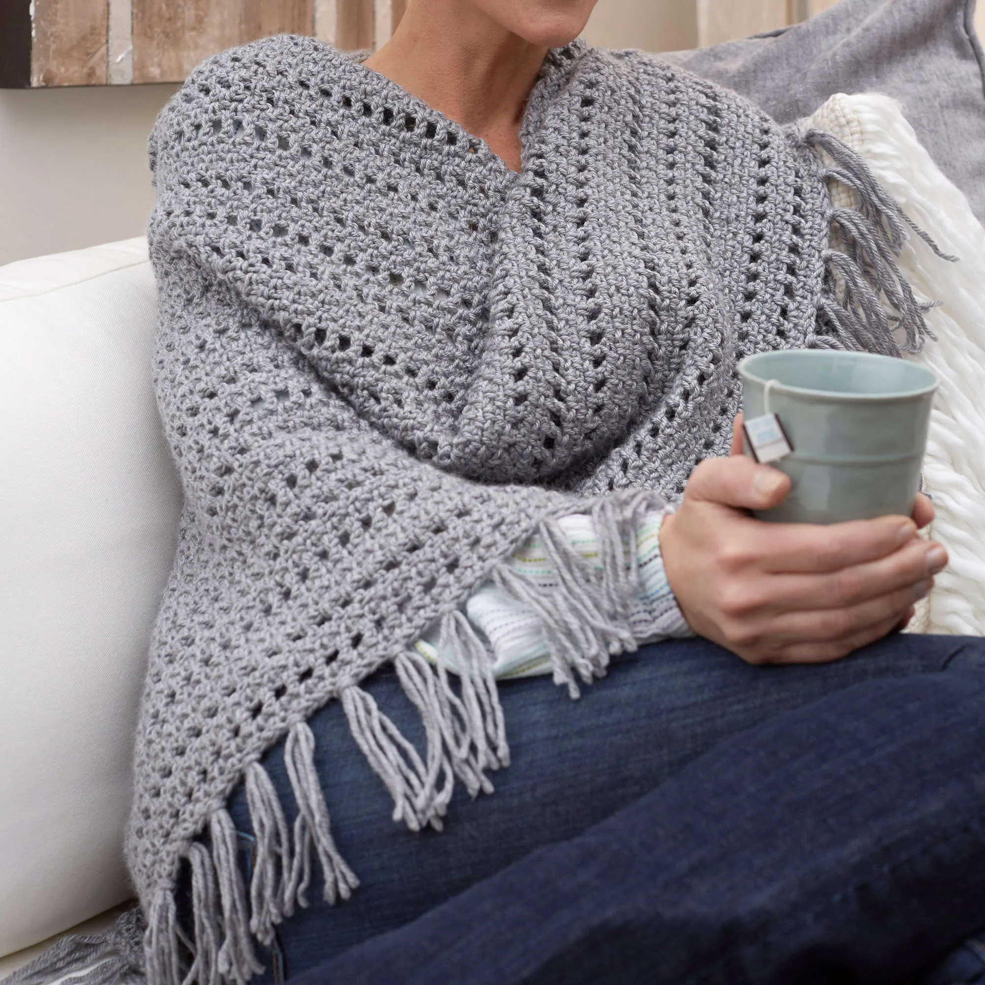 Red Heart Crochet Genuine Pleasure Shawl