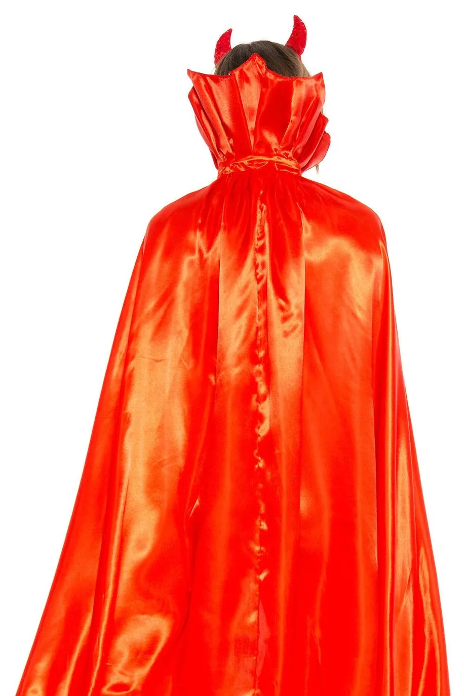 Red Satin Devil Cape with Sequin Collar