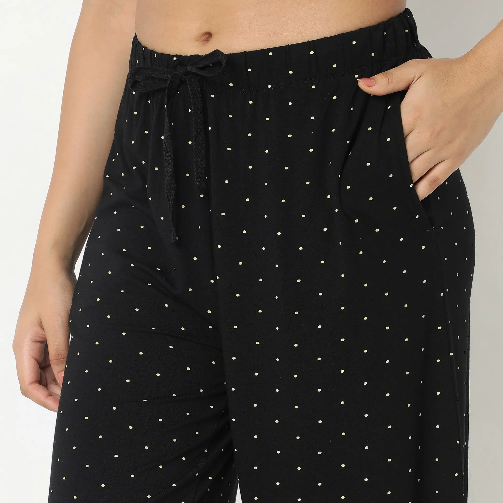 Regular Fit Printed Mid Rise Lounge Culottes