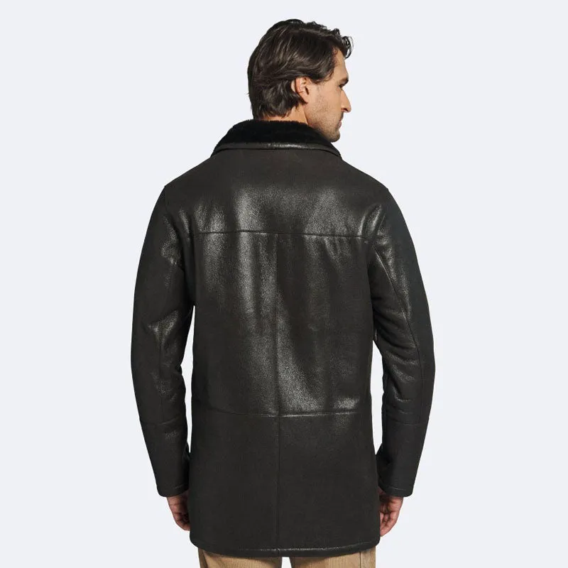 Rfx Leather: Best Winter Dark Oak Paolo Shearling Coat for Men