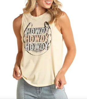 RRWT20R16H - Rock&Roll Denim Women’s Howdy Graphic  Tank