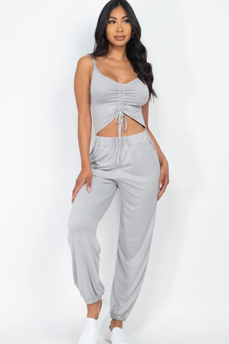 Ruched Cut Out Jumpsuit