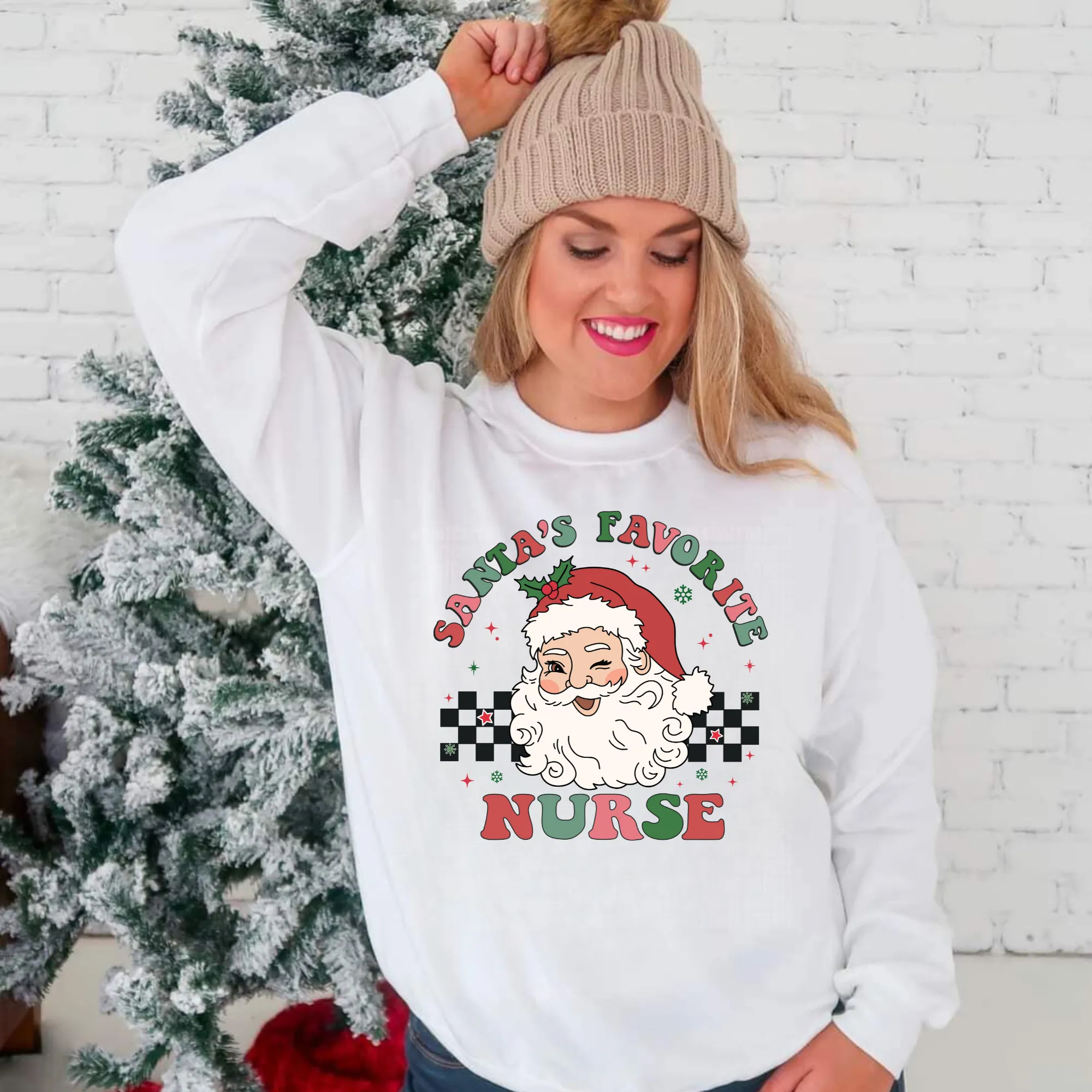 Santa's Favorite Nurse Crewneck Sweatshirt