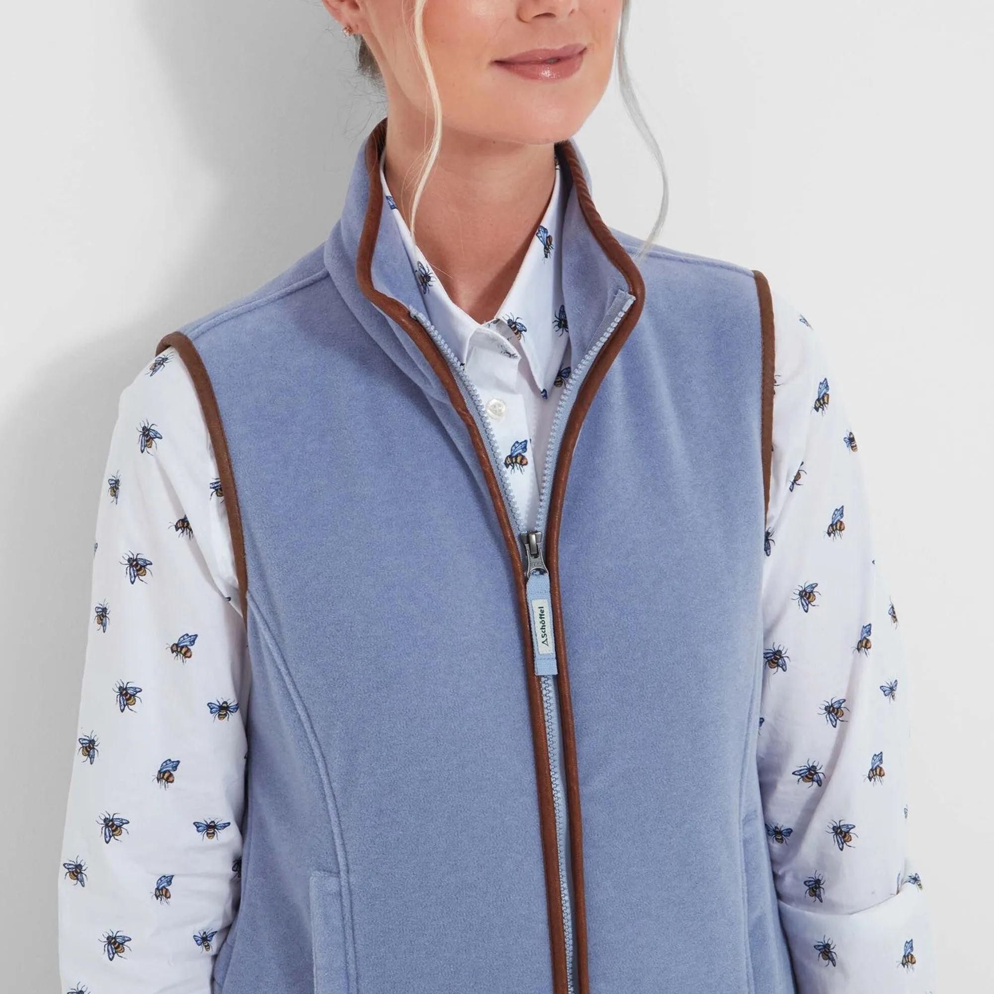 Schoffel Ladies Lyndon Fleece Gilet - Powder Blue