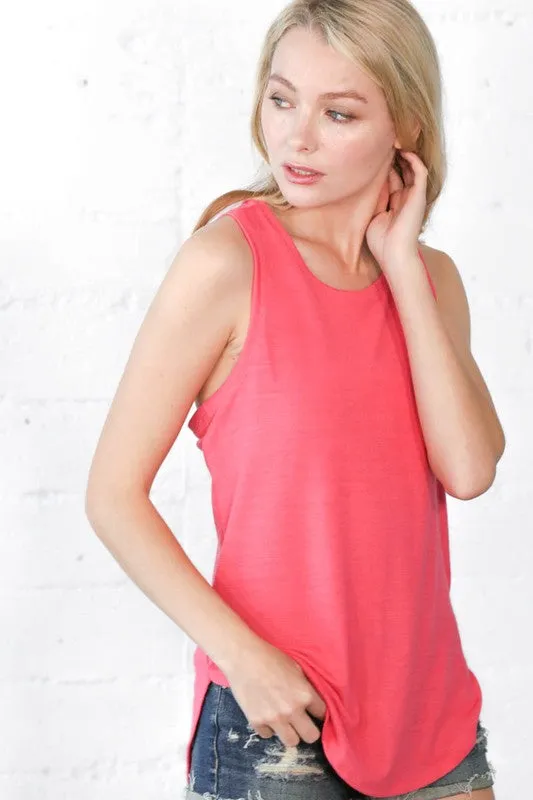 Sleeveless Top With Cross Back