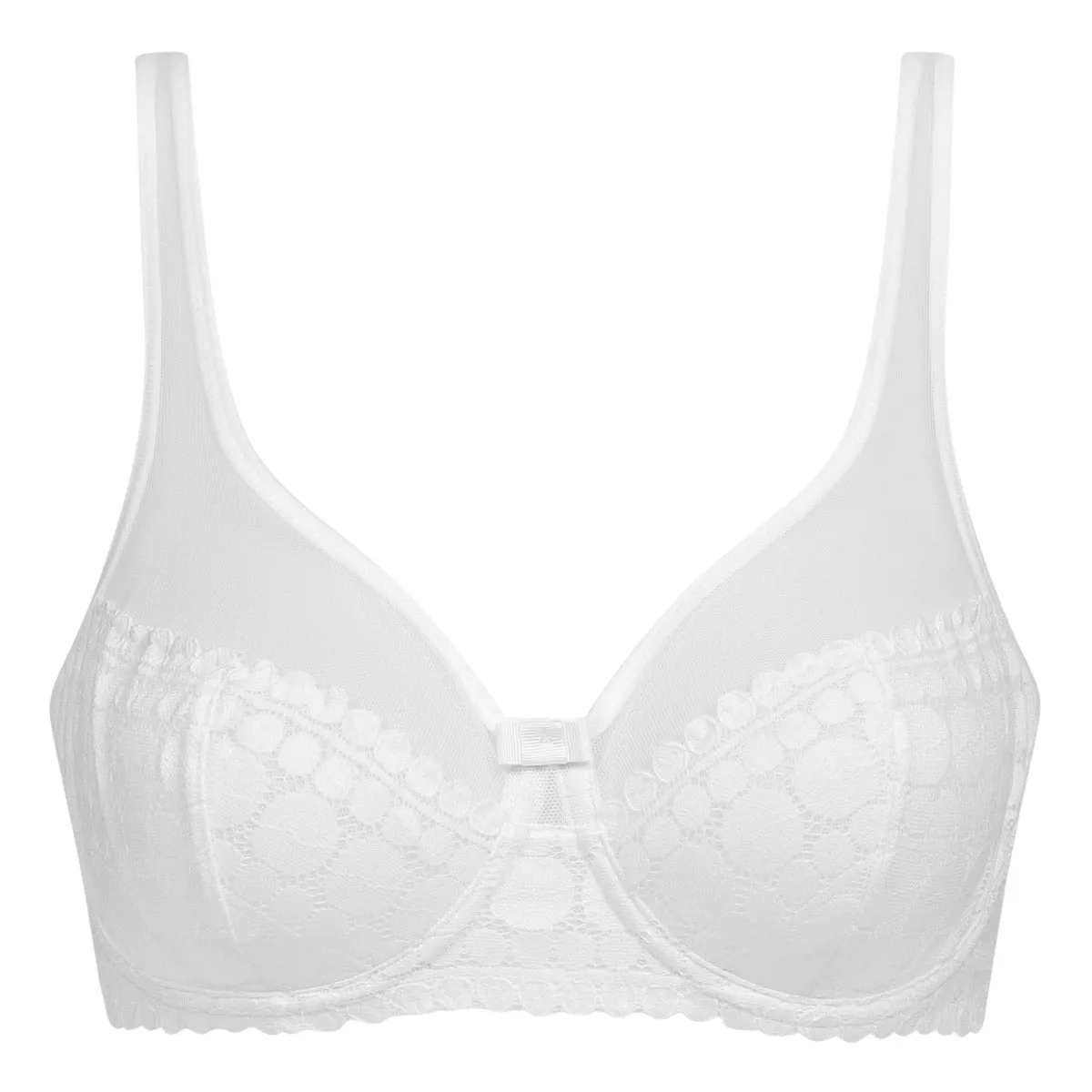 Soutien-gorge armatures dentelle à pois Blanc Generous Edition Limitée