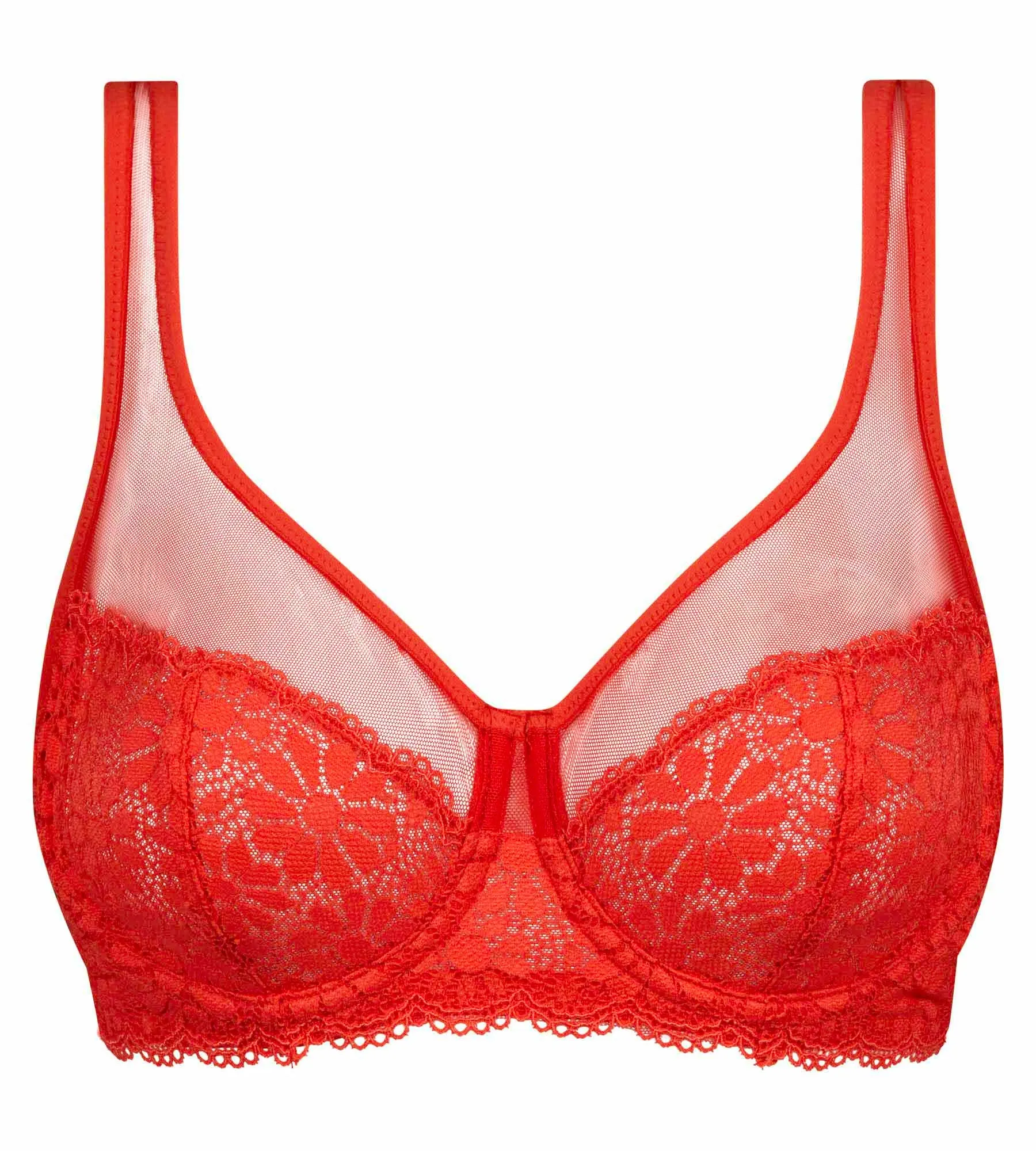 Soutien-gorge emboitant dentelle fleurs Rouge Generous Édition Limitée