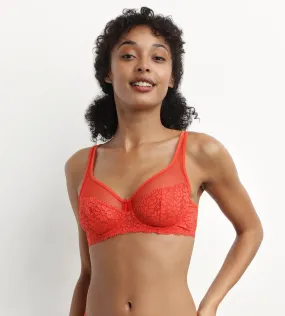 Soutien-gorge emboitant dentelle fleurs Rouge Generous Édition Limitée