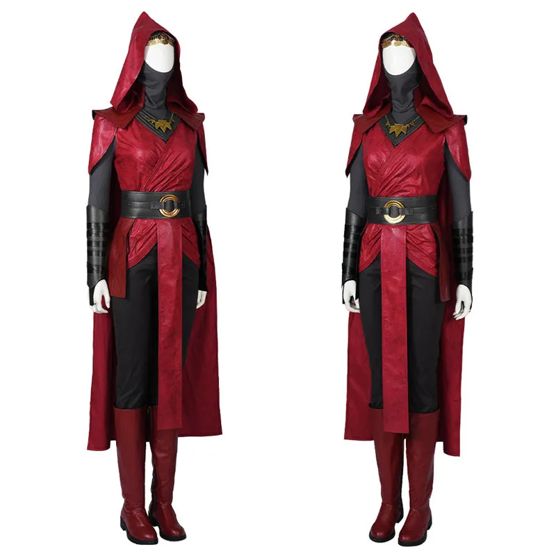 Star Wars Cosplay Nightsister Merrin Costume Witch Merrin Red Robe Halloween Party Suit