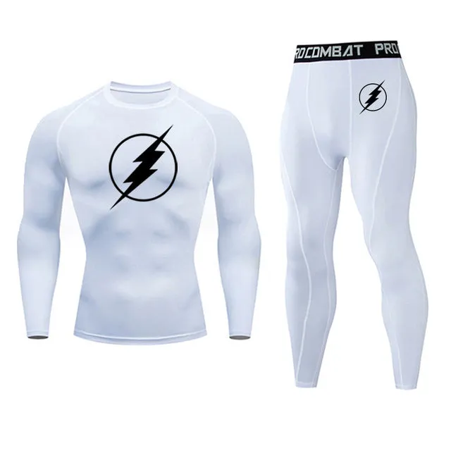 Super hero flash Quick-drying Compression Men Sports Suit