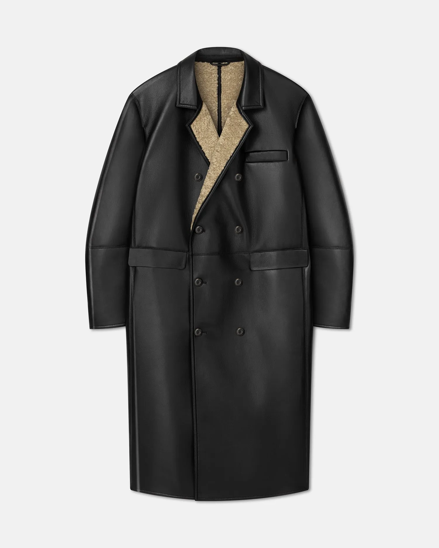 Sverre - Bonded Shearling Coat - Cornstalk/Black