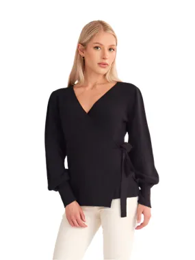 TEEK - Black Ladies Cross Strap Sweater