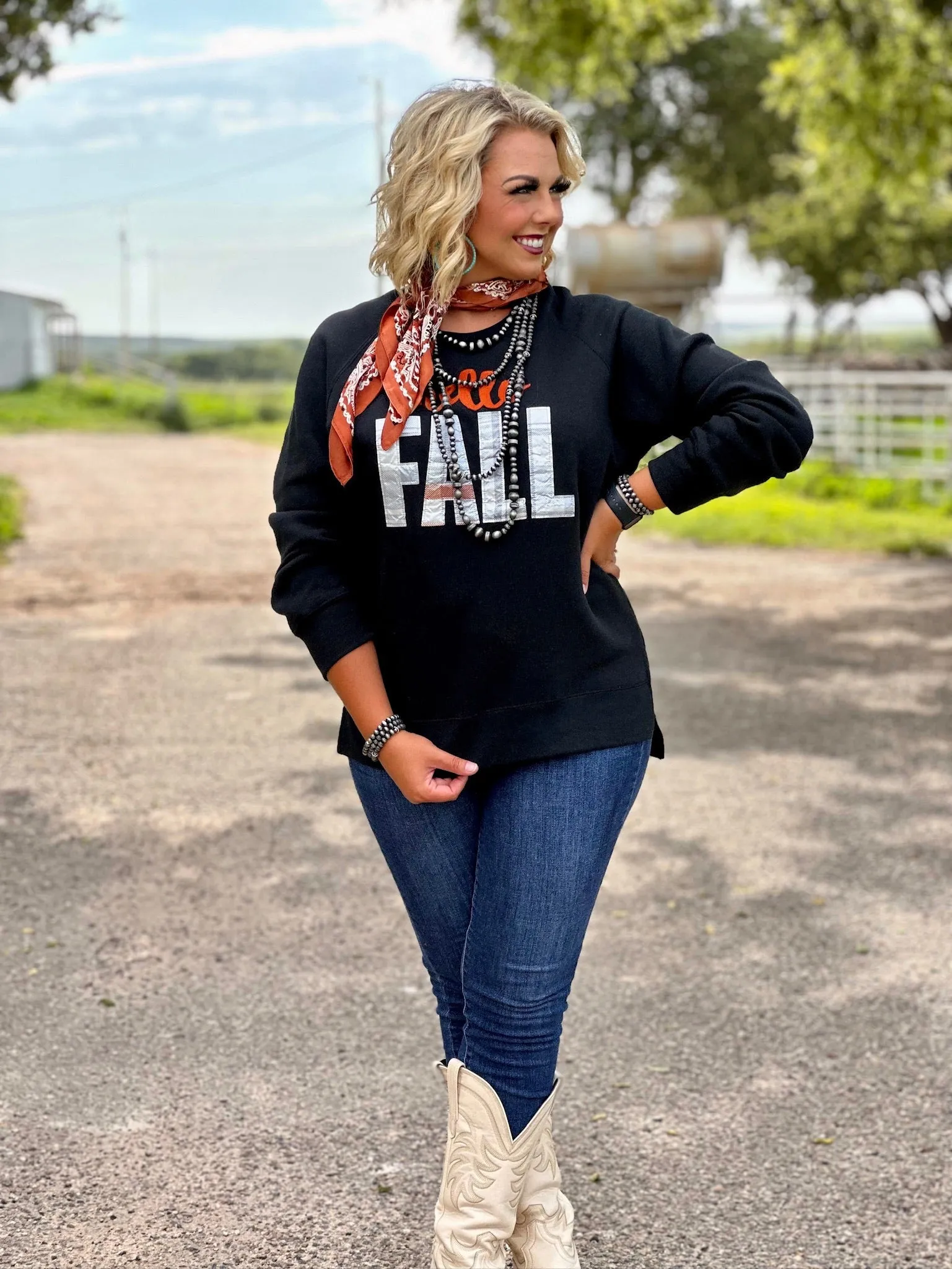 Texas True Threads "Hello Fall" Applique Sweatshirt