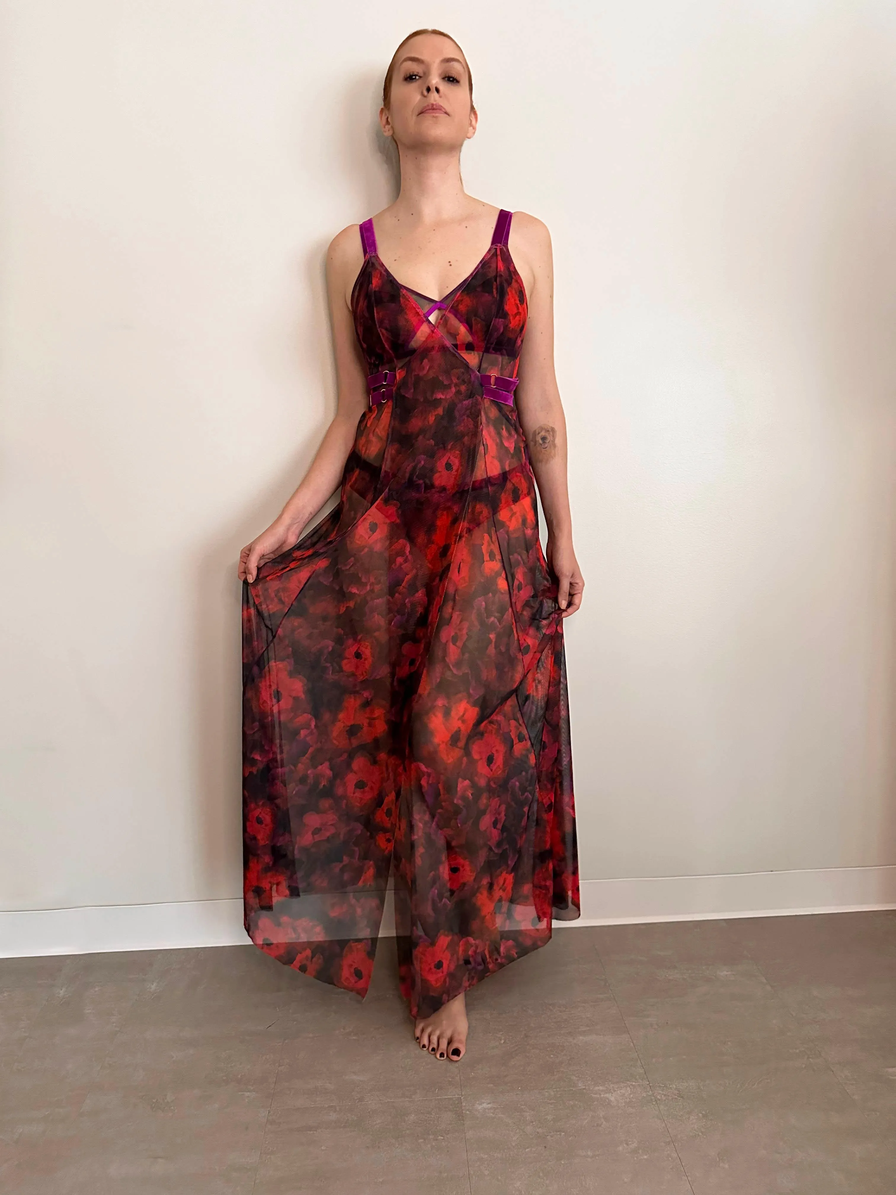 The Poppy Printed Tulle Gown