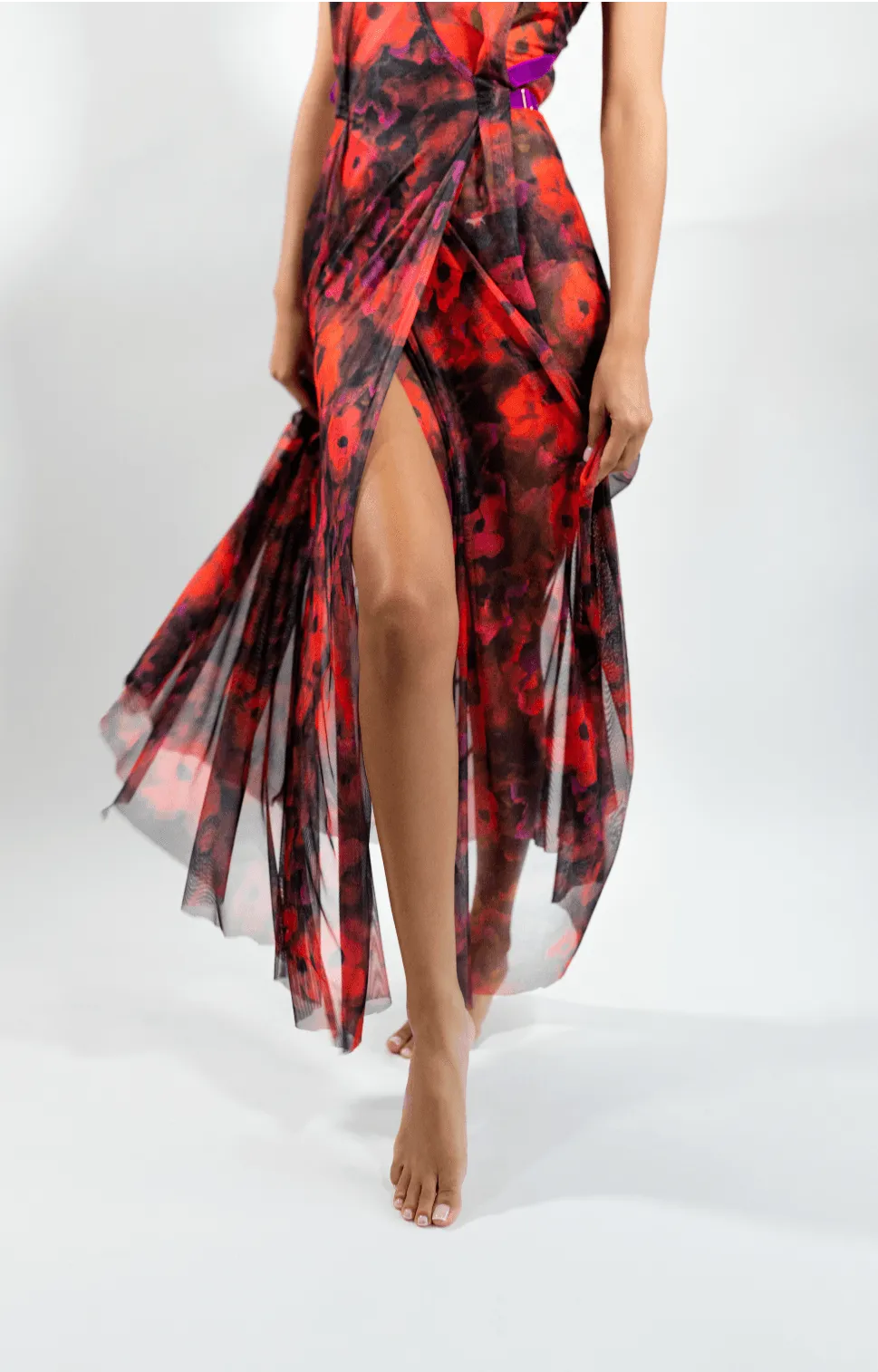 The Poppy Printed Tulle Gown