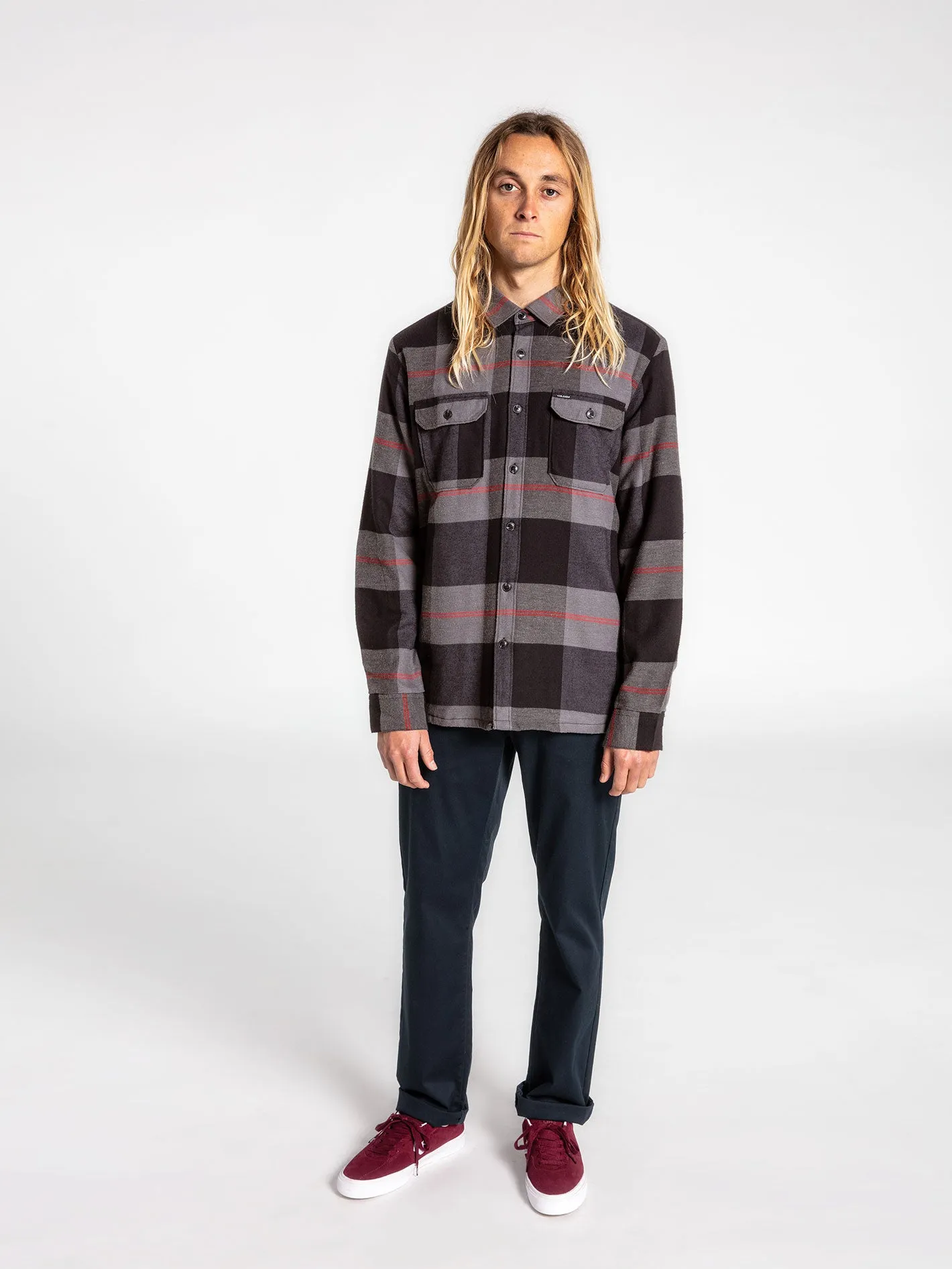 Trademan Plaid Long Sleeve Flannel - Castlerock