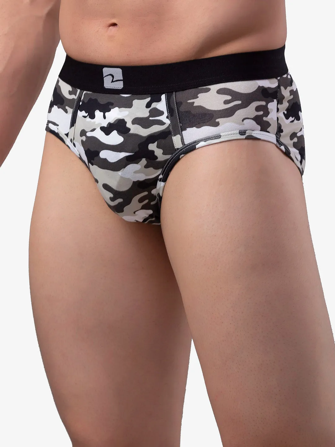 Underjeans By Spykar Men Cotton Blend Camo 1 Brief