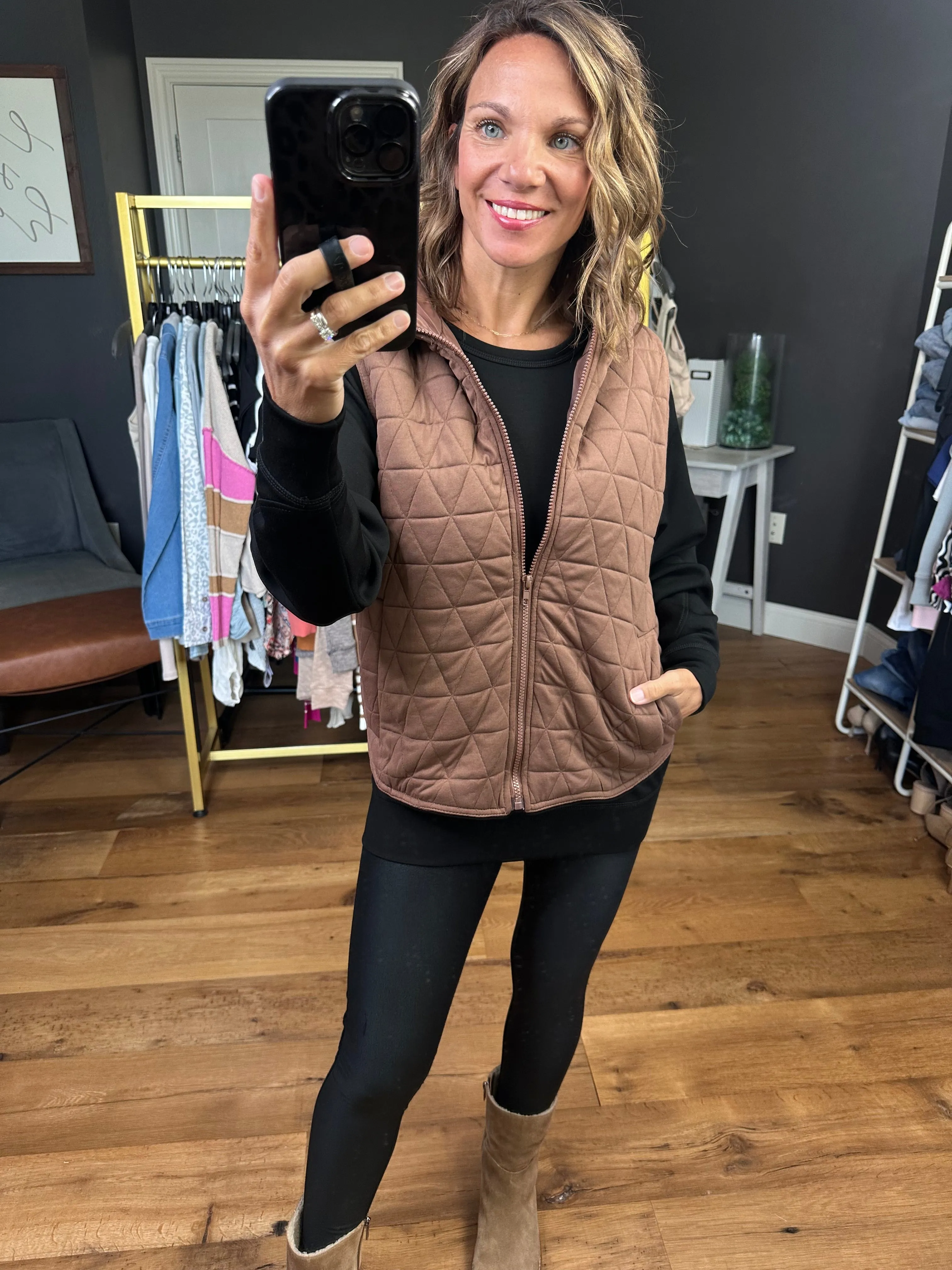 Understanding Fall Quilted Vest - Mocha