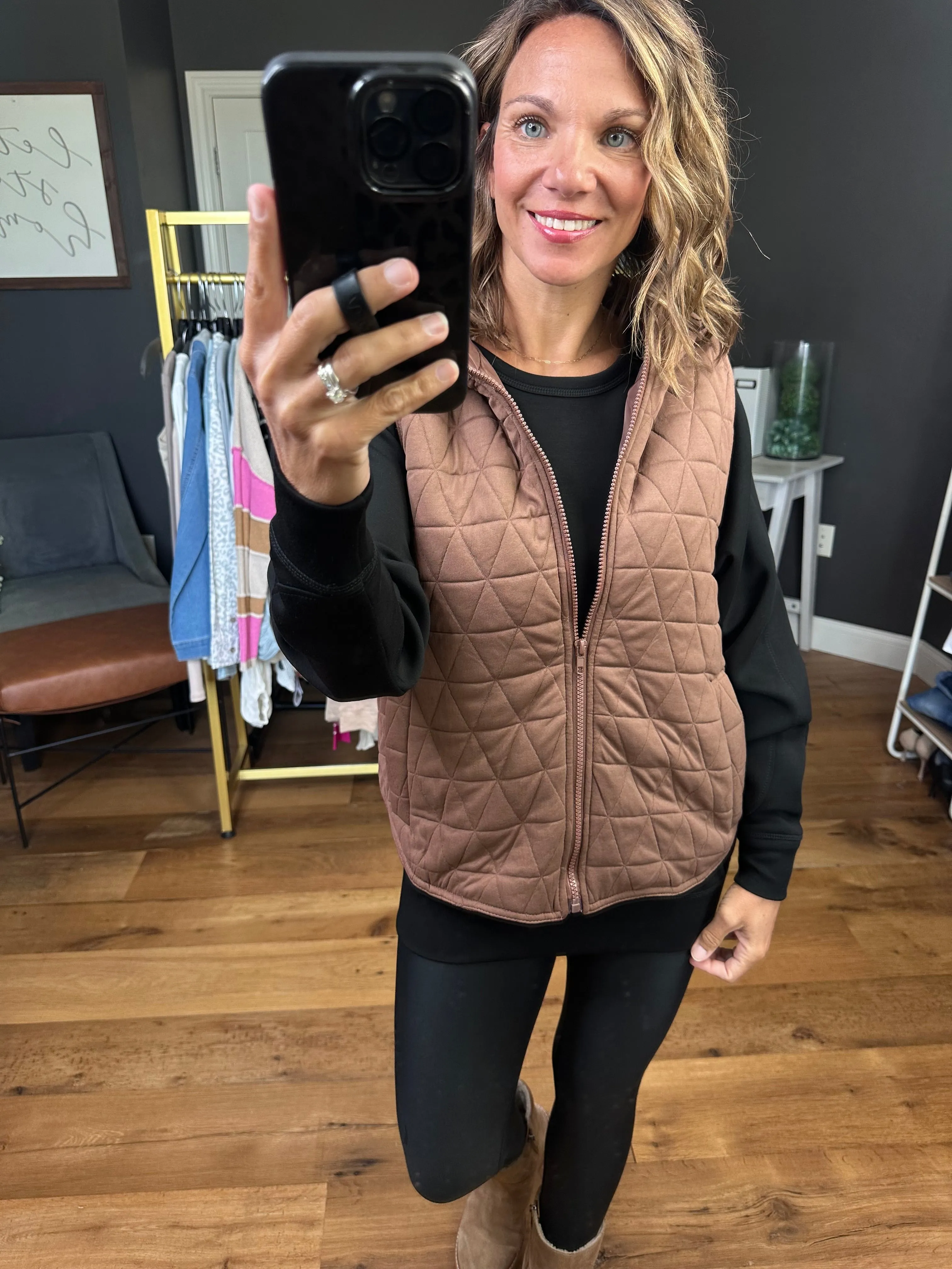 Understanding Fall Quilted Vest - Mocha