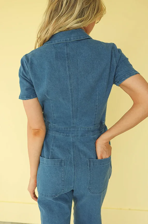 Urban Cowgirl Denim Jumpsuit - Nursing Friendly - FINAL SALE - FINAL FEW