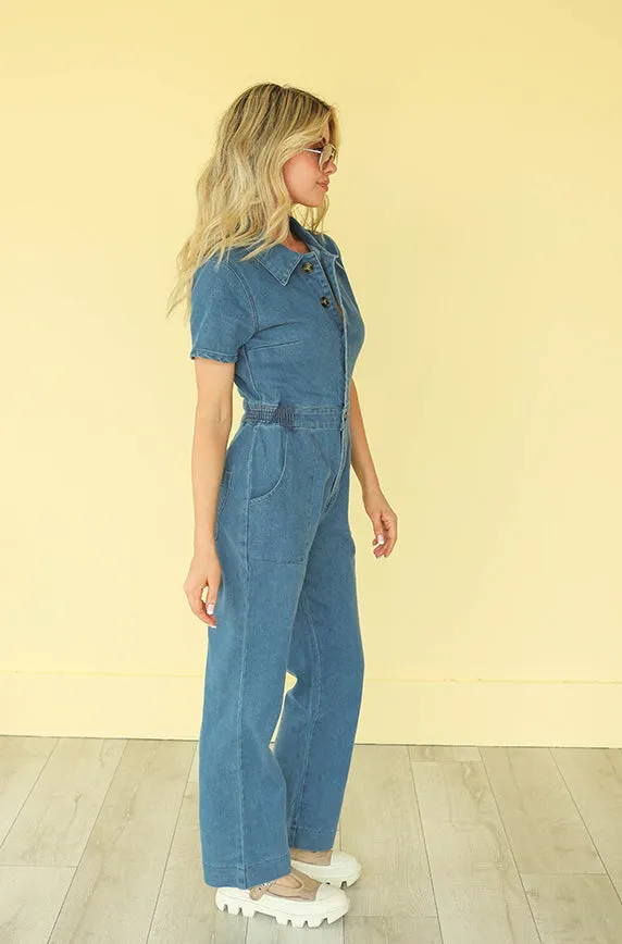 Urban Cowgirl Denim Jumpsuit - Nursing Friendly - FINAL SALE - FINAL FEW