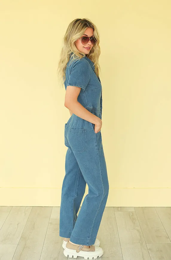 Urban Cowgirl Denim Jumpsuit - Nursing Friendly - FINAL SALE - FINAL FEW