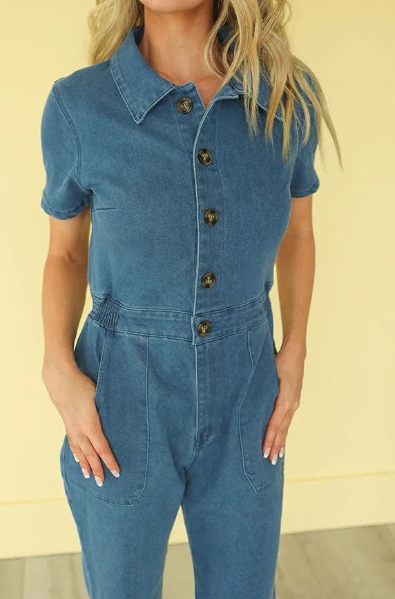 Urban Cowgirl Denim Jumpsuit - Nursing Friendly - FINAL SALE - FINAL FEW