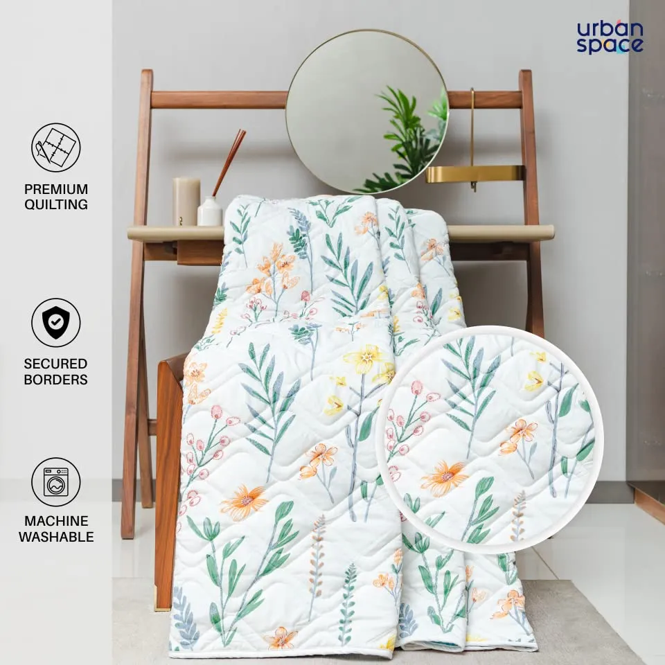 Urban Space Single Bed Comforter 120 GSM Microfiber 3 Layered Quilt Dohar Soft Lightweight Reversible Printed AC Blanket Single Bed for All Season (France - 145cm x 225cm)