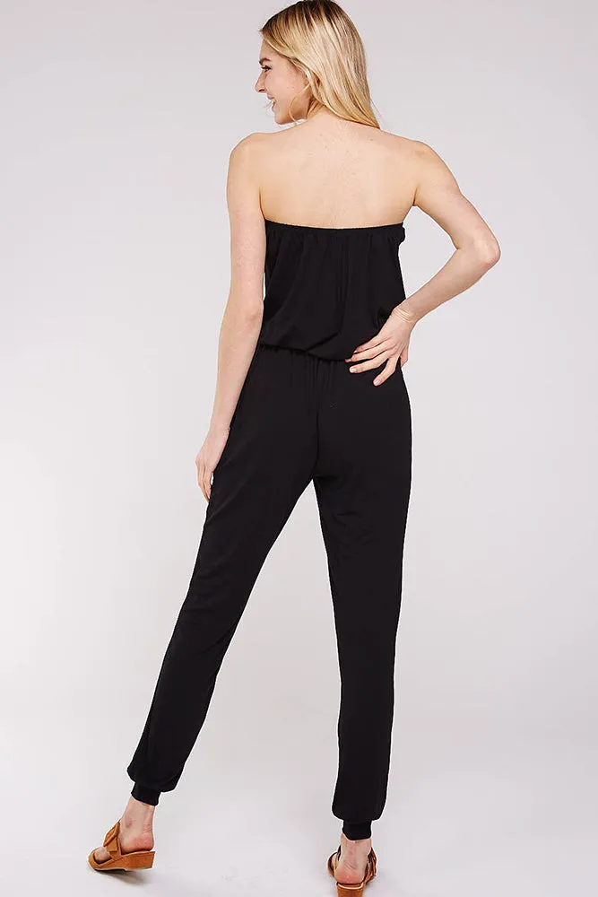 Urban X Black Strapless Jumpsuit