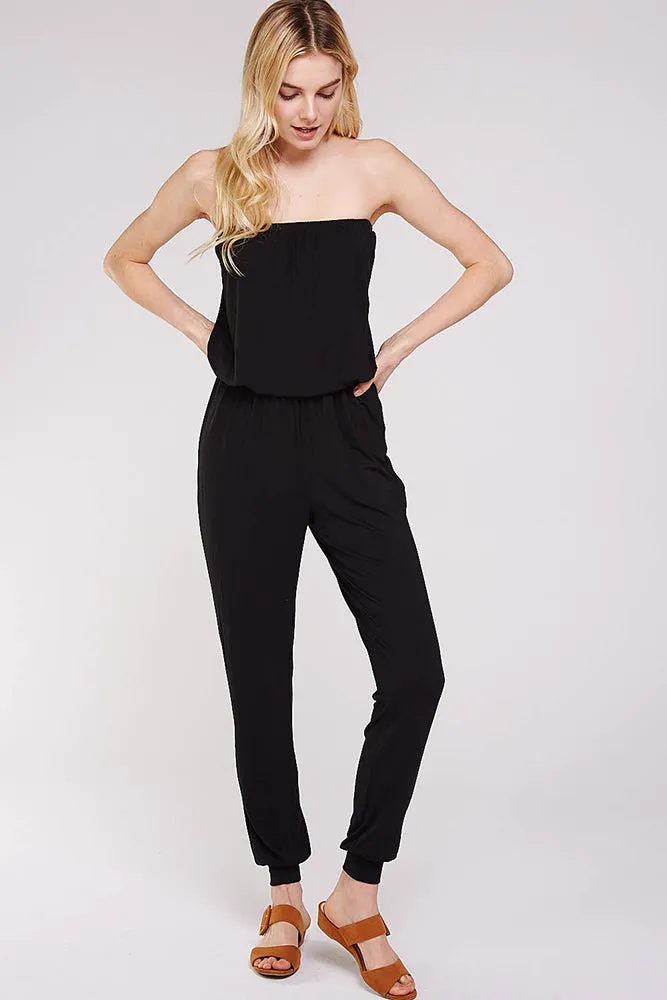 Urban X Black Strapless Jumpsuit