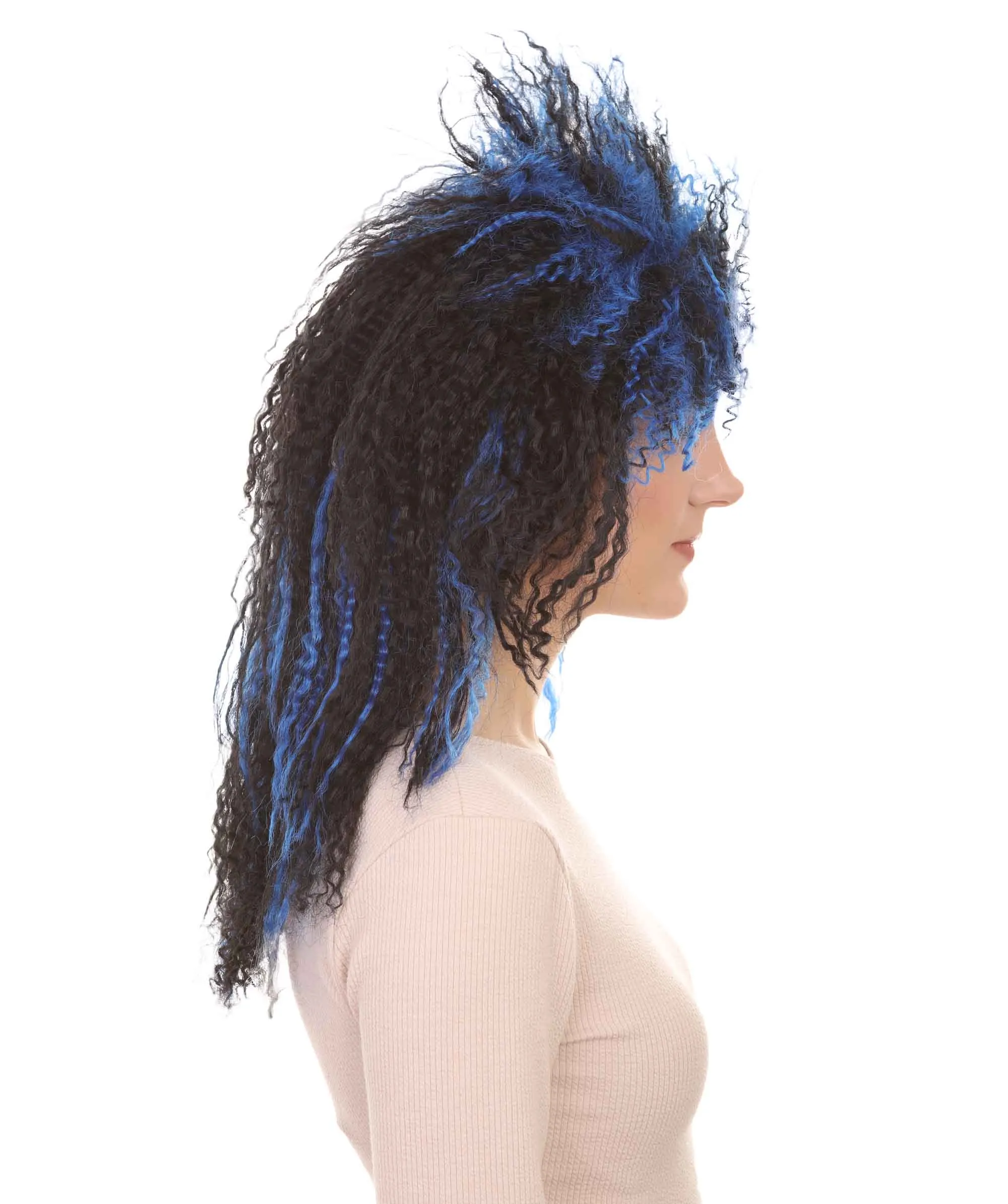 Vampires Black And Blue Women's Wig | Dreadlock Horror Ghost Wig | Premium Breathable Capless Cap