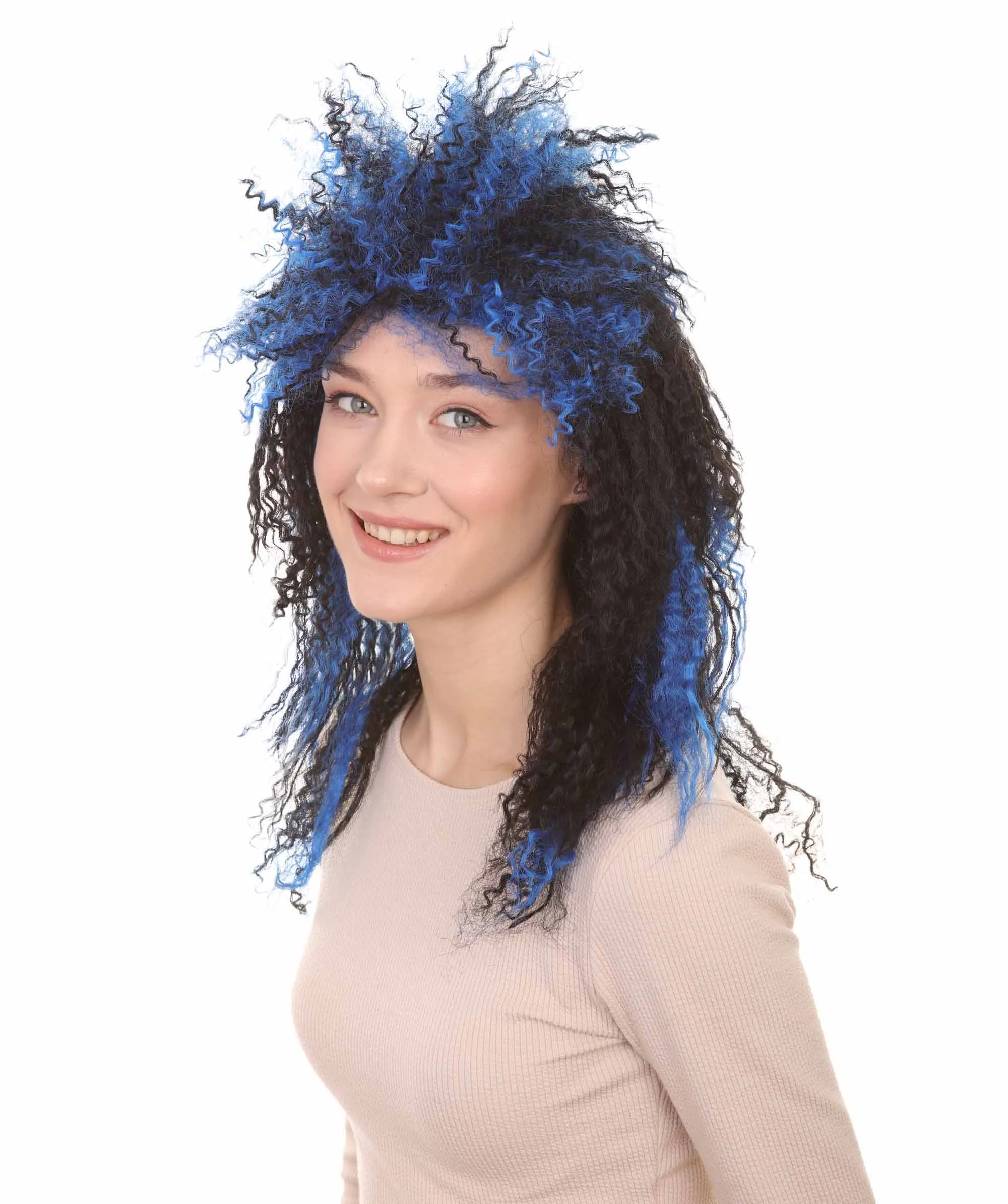 Vampires Black And Blue Women's Wig | Dreadlock Horror Ghost Wig | Premium Breathable Capless Cap