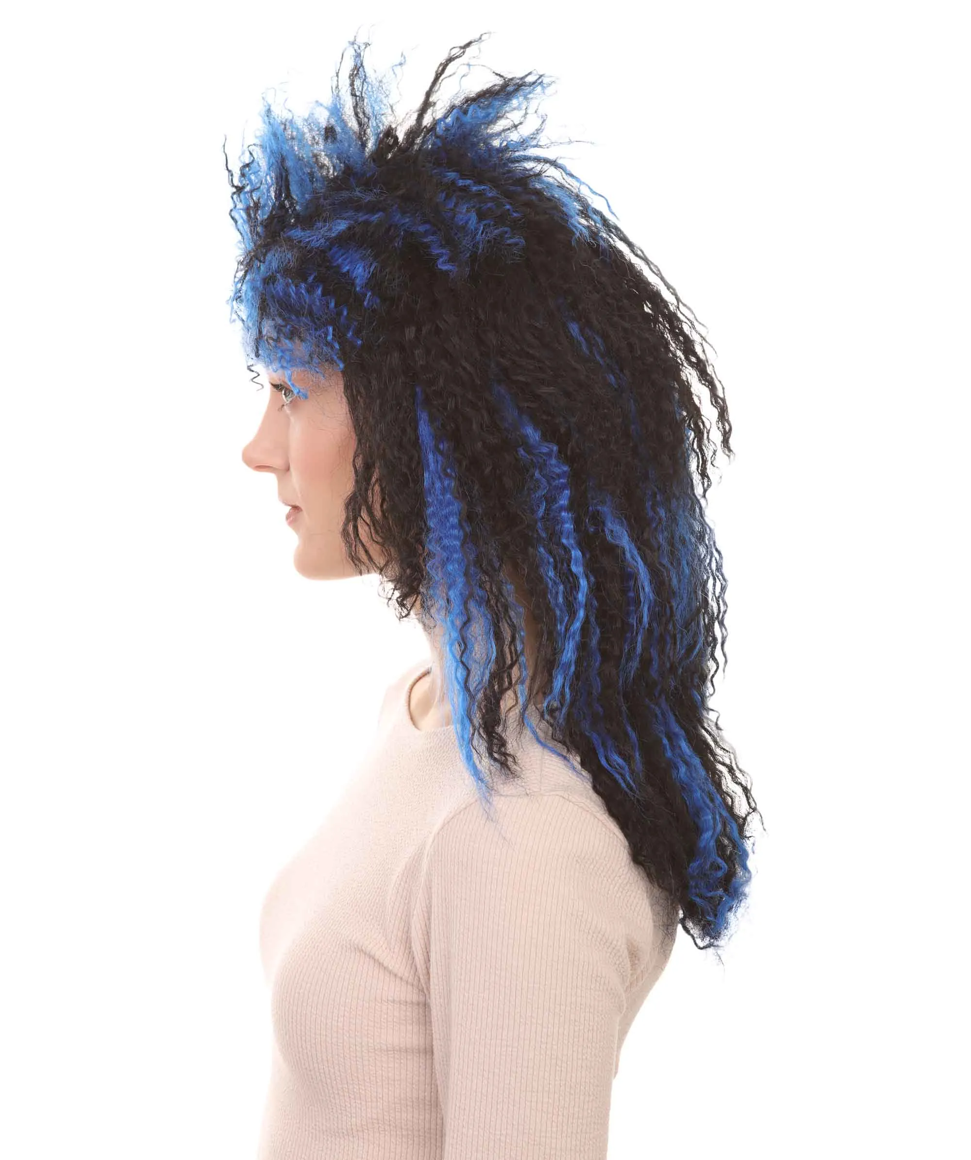 Vampires Black And Blue Women's Wig | Dreadlock Horror Ghost Wig | Premium Breathable Capless Cap