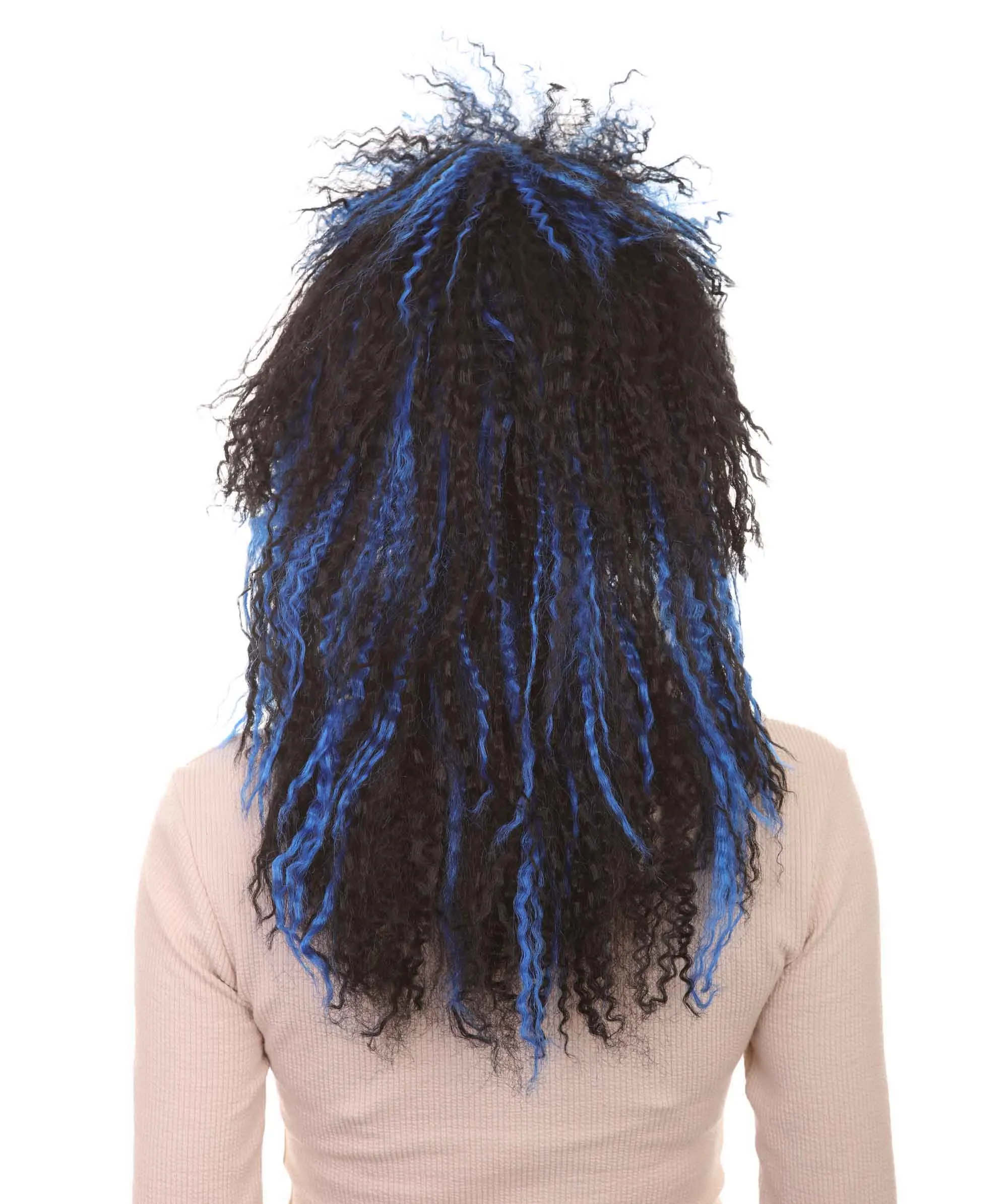 Vampires Black And Blue Women's Wig | Dreadlock Horror Ghost Wig | Premium Breathable Capless Cap