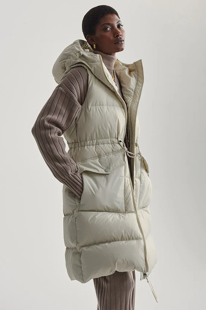 Varley - Irving Long Down Gilet - Bone White