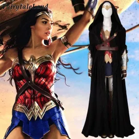 VenusFox Wonder Girl Cosplay Costume Halloween Superhero Outfit Diana Prince Uniform Boots Fancy Cape Sexy Suit