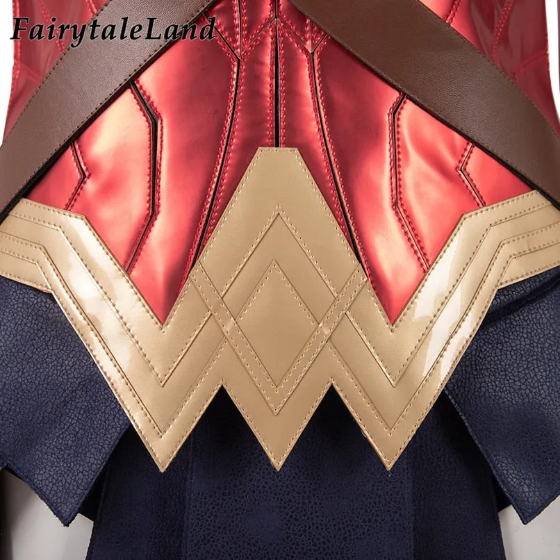 VenusFox Wonder Girl Cosplay Costume Halloween Superhero Outfit Diana Prince Uniform Boots Fancy Cape Sexy Suit