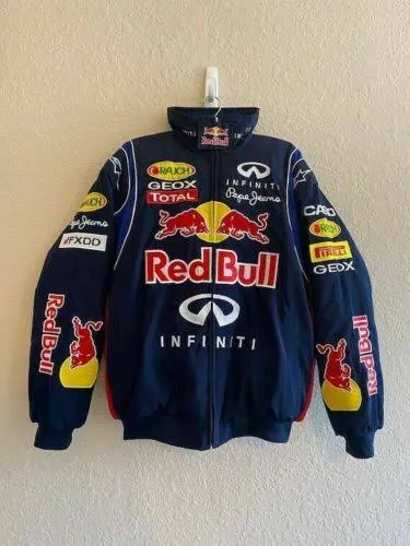 Vintage Red Bull Retro Racing Jacket For Mens - Timeless Racer Jacket Limited Edition