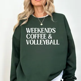 Weekends Coffee & Volleyball Crewneck Sweatshirt