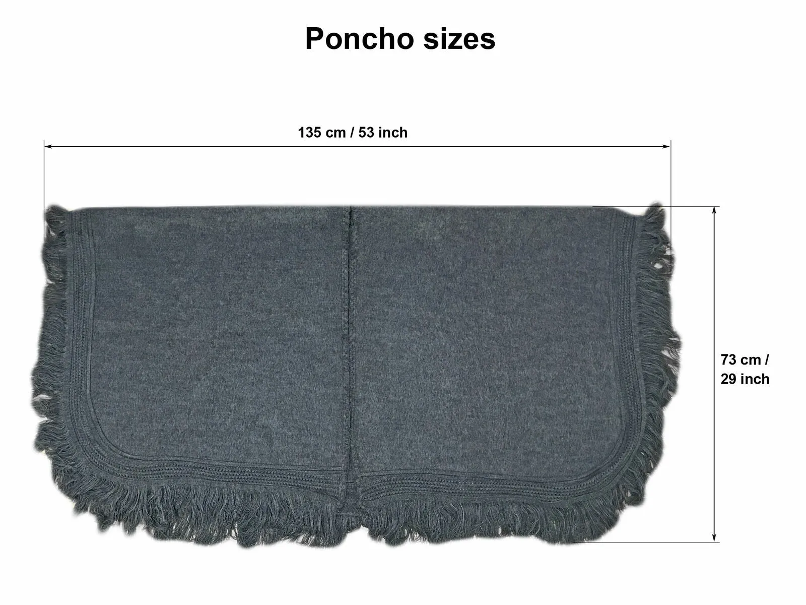 Wholesale Lot Of 10 Baby Alpaca Wool Unisex South American Cape Ponchos - solid pattern