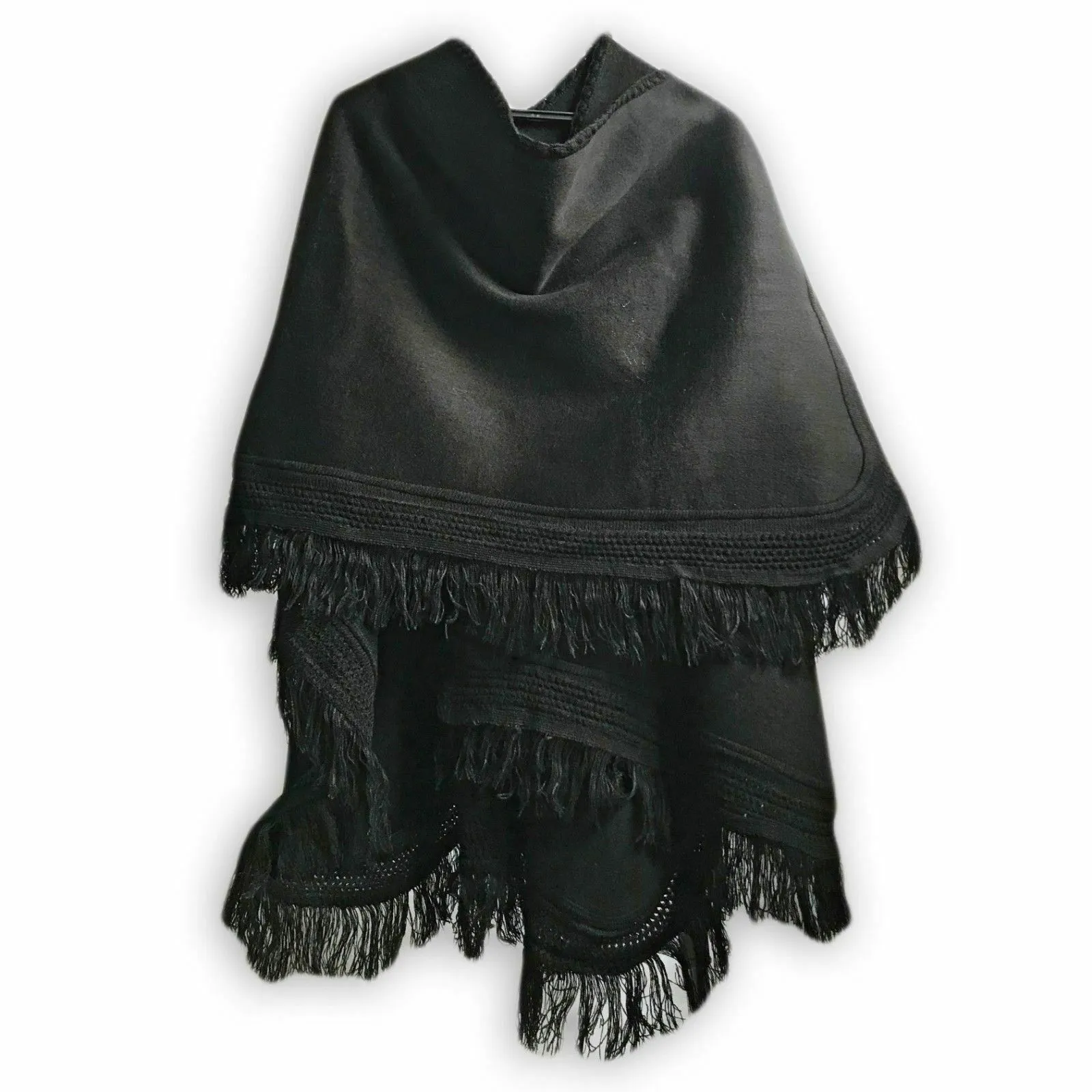 Wholesale Lot Of 10 Baby Alpaca Wool Unisex South American Cape Ponchos - solid pattern