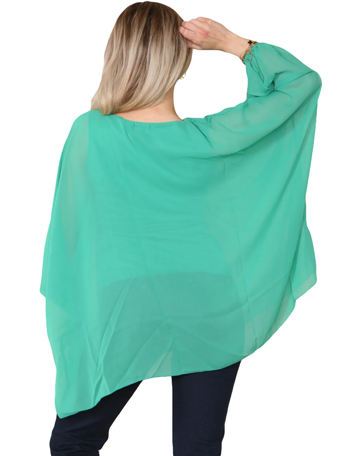 Women Scoop Neck Cape Top