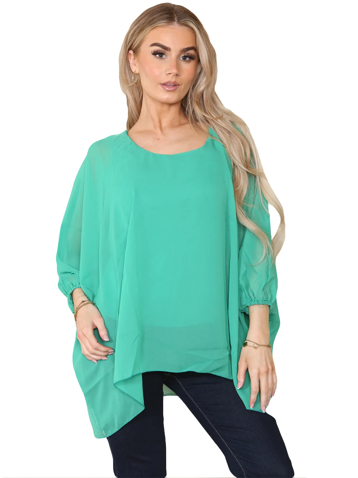 Women Scoop Neck Cape Top