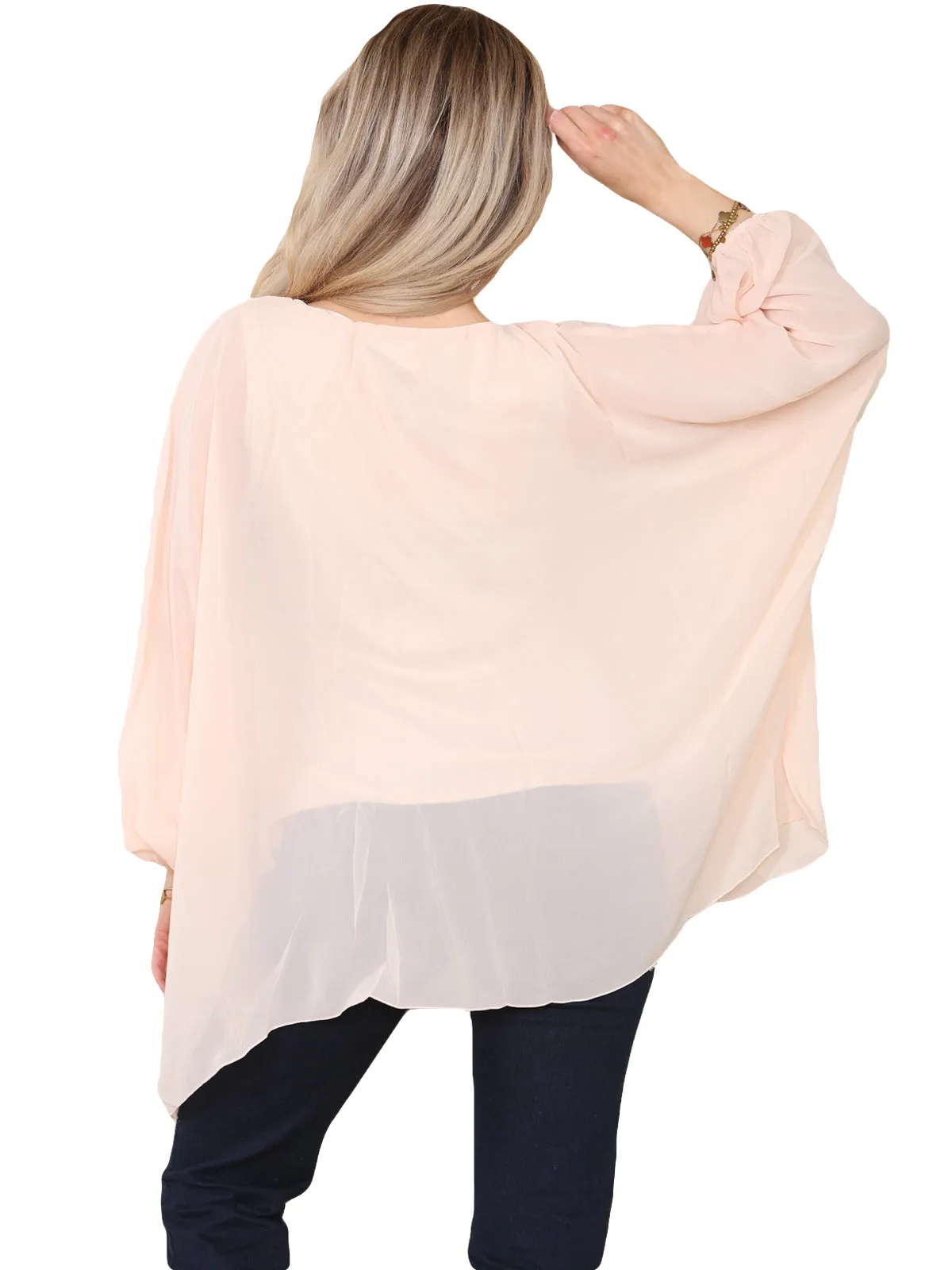 Women Scoop Neck Cape Top