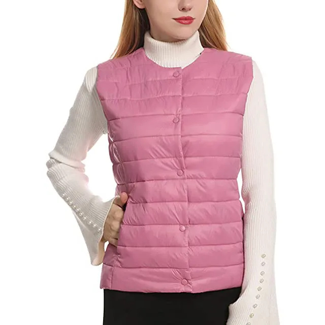 Women's Pink Button Heated Vest